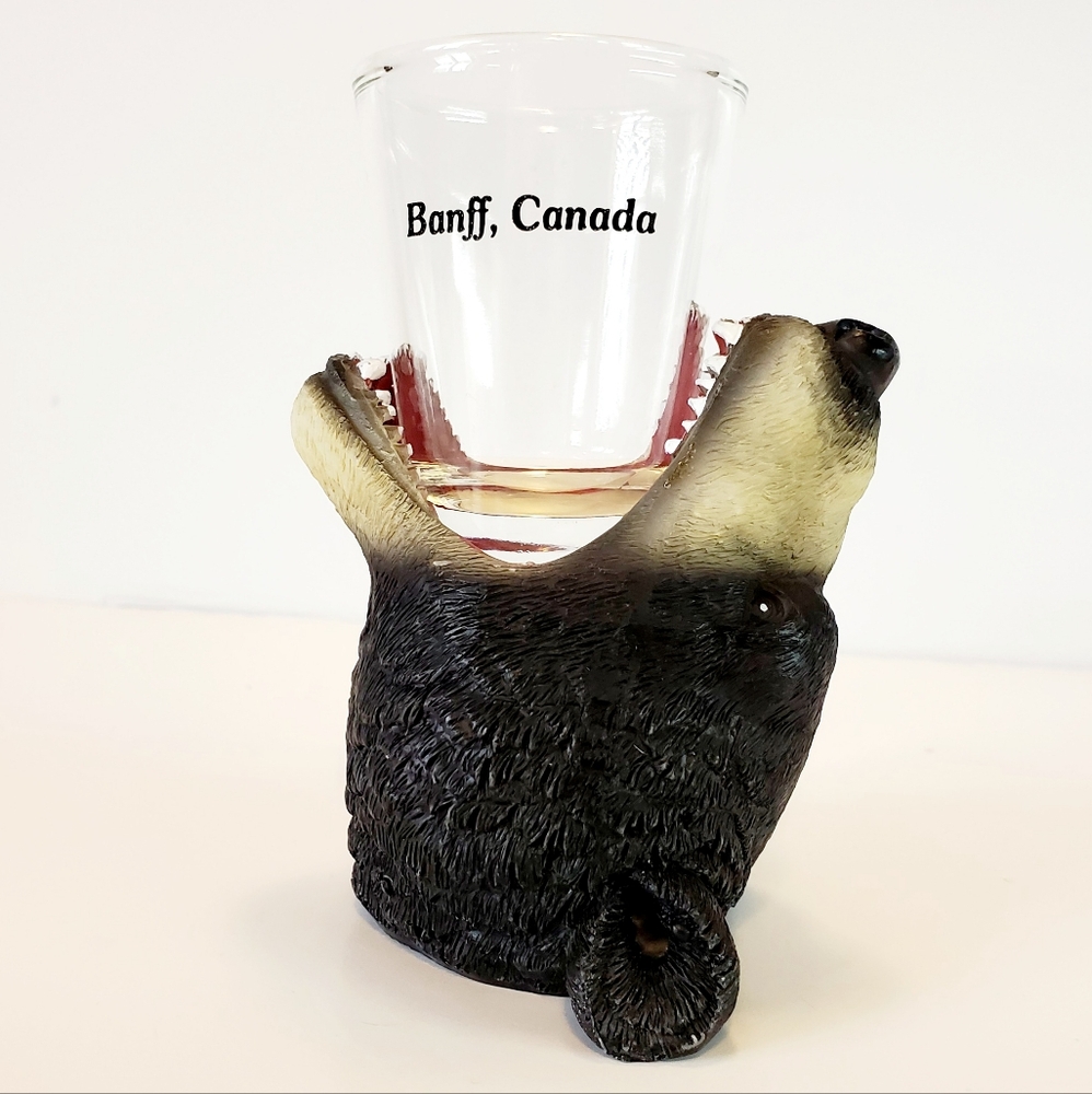 Banff Canada Black Bear Cool Animal Head Shot Glass